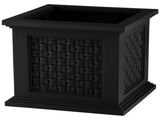 Outdoor Rattan Style Planter Box - 14.65-Inch Plant Pot, Black 34619346