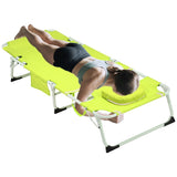3-in-1 Heavy Duty Tanning Chair with Face Hole Adjustable 5-Position Folding Chaise Lounge Chairs W3399P310389