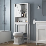 ZNTS Over-the-Toilet Storage Cabinet, Space-Saving Bathroom Cabinet, with Adjustable Shelves and A Barn W40935622