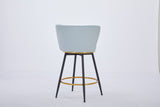 Countereight Bar Stools Set of 2, 360&deg Swivel Upholstered Barstools with Backs and Metal Legs, 93014795