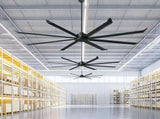 100 INCH Large Size Industrial PM DC Motor Ceiling Fan with 8 PCS Aluminum Blades ,6-Speed Remote W3775P462027