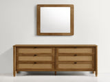 Vichy Wood and Rattan 6-Drawer Dresser with Mirror T2574P290544