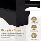 ON-TREND Minimalist Hall Tree with Shoe Bench, Versatile Entryway Coat Rack with 4 Hooks, N721P189665B