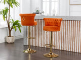 UNITED WE WIN Velvet 360 &deg Rotating Chair, Handmade Backrest with One Click Adjustable Height W1568P361721