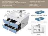 24" Floating Bathroom Vanity with Sink, Modern Wall-Mounted Bathroom Storage Vanity Cabinet with W1573P152683