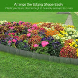 Garden Edging Border,Imitation Stone Effect Garden Lawn Border,No Dig Flexible Lawn Edging and 47065926