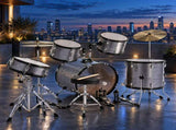 22" Adult 5-Drum Set, Poplar Wood Shells with Double-Layerheads, Brushed Gray Finish, Adult 00417398