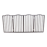 Pet Gate - Dog Gate for Doorways, Stairs or House - Freestanding, Folding, brown, Arc Wooden W49530789