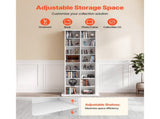 8-Tier Media Storage Cabinet, 22.01 x 8.74 x 50.98 in Organizer for DVDs, CDs, Books, and Games, 56945809