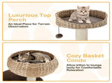 41 Inch Hand-Woven Water Hyacinth Cat Tree, 3 Sisal Scratching Posts Multi-Level Activity Center for 74500291
