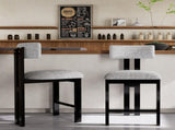 26.5'' Stylish Round Stools with Low Back - Comfortable Upholstered Seat & Black Metal Frame for N780P236628G