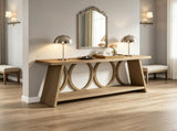 70.9 Inch Farmhouse Sofa Table with 2 Tier Shelf 29747381