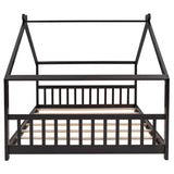 Full Size House Bed Wood Bed, Espresso N708P182786P