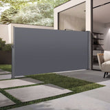 ZNTS 138" x 71" Retractable Side Screen Awning, UV Resistant and Waterproof Patio Privacy Screen,Dark 82349189