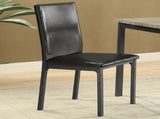 Set of 2 Leatherette Upholstered Side Chairs in Black B016P223059