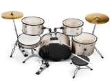 Full Size Adult Drum Set 5-Piece Silver with Bass Drum, two Tom Drum, Snare Drum, Floor Tom, 16" 94760800