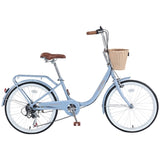 7 Speed City Bike With Basket , Steel Frame,Multiple Colors 22 Inch Girls Bicycle W1019P206926