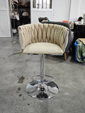 360&deg Fabric cover Swivel Bar Stools Set of 2, Adjustable Counter Height Bar Chairs with Woven Back & W2215P252780