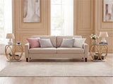 Modern 2-Tier Side Table with Tempered Glass Top & Faux Marble Base, Gold & White Round End Table 39598024