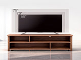 Dark Brown Particle Board TV Stand, 70.07"15.75"24.4" Double Layer Entertainment Center with Open 05126752