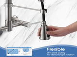 3 Functions Wall Mounted Bridge Kitchen Faucet W122562735
