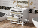 24" Bathroom Vanity with Integrated Ceramic Sink, Bathroom Cabinet with 1 Deep 1 Tip-Out N710P293990K