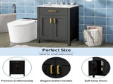 24"Bathroom Vanity Combo with Ceramic sink, Luxurious Space-Saving Vanity - W24"*D18"*H34"inch, 2 N729P183716B