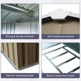 8ft x 6ft Outdoor Metal Storage Shed with Window Grey W540P146761