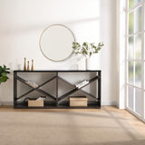 70.87 inch Farmhouse Console Table, X Shape Detachable ExtraLong Table with Storage for Entryway, W2317P233346