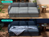 Convertible Corduroy L-shaped Sectional Bed With Storage & Cup Holder Armrest Modern Sleeper 38960877