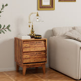 2 Set Nightstands Features Vintage-style and Bevel Design, Made of MDF, Mid Century Modern W578P192477