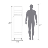 Cluster 63" Tall Wardrove One-Door Cabinet with Mirror, Three Shelves, Casters and Hanging Rod, B070P210732