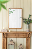24"x36" Rectangle Wood Mirror, Farmhouse Wall Decor for Living Room Bedroom Entryway W2078126449
