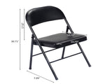 4pcs Elegant Foldable Iron & PVC Chairs for Convention & Exhibition Black 33457557