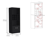 Kevil 71-Inch Tall Bar Cabinet 5-Tier Modern Bar Cabinet with Glass Holder Stemware Rack, Wine B200P188835