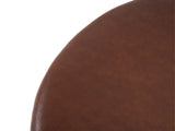 Upholstered Round Ottoman,PU Leather,Brown N757P181733R