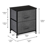 ZNTS 2 Drawers -Night Stand, End Table Storage Tower - Sturdy Steel Frame, Wood Top, Easy Pull Fabric 89761690