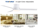 48" White Blades Lowe Profile Ceiling Fans with Light W1367134171