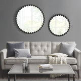 ZNTS Beaded Round Wall Mirror 36"D B03599370