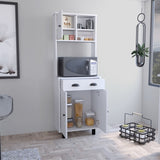 Salem Kitchen Pantry with 2 Cabinets, 2 Open Shelves, and Drawer B070P173182