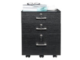 FCH Black Wood Grain Density Board Three Drawers Wooden Filing Cabinet 38131424