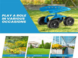 360&deg Garden Rolling Workseat with Swivel Seat and Adjustable Height-Blue 71600840