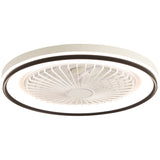 19 Inch RGB Dimmable Led Enclosed Ceiling Fan with Light Flush Mount Bladeless 6 Speed Remote W934P262275