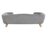 Elevated Dog Bed Frame for Small Dog, Corduroy Pet Couch Bed with Rubber Wood Legs and Supportive N779P179967G