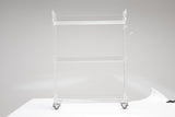 ZNTS Acrylic Rolling Side Table - 3 Tiers End Table with Lockable Wheels - Small Clear Table for Living W349P143130
