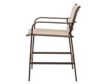 2pcs Wrought Iron Brown Frame Beige Cloth Surface Garden Bar Chair 90913545