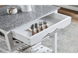 Mobile Rolling Kitchen Island Cart with Marble Top, Kitchen Trolley with Drawer, Slide-Out Wire 49275756