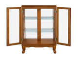Curio Cabinet Lighted Curio Diapaly Cabinet with Adjustable Shelves and Mirrored Back Panel, 13840081