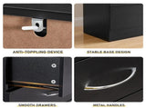 5-Drawer Particleboard Chest with Melamine Finish Drawer Dresser 26*13*39in Black 51153087