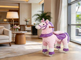 Kids Ride-On Plush Horse for Ages 2, 29.5" Riding Pony with Rotatable Head & Sounds, Pink 62316684